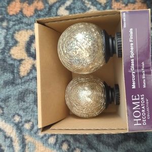 Mercury glass sphere finial